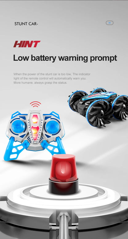 CV-B500 - Coche acrobático de control remoto anfibio de doble cara con giro y conducción a la deriva para niños 