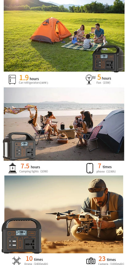 Portable 500W Power Station: The Ultimate 110V/220V Solar Generator for Camping and Home