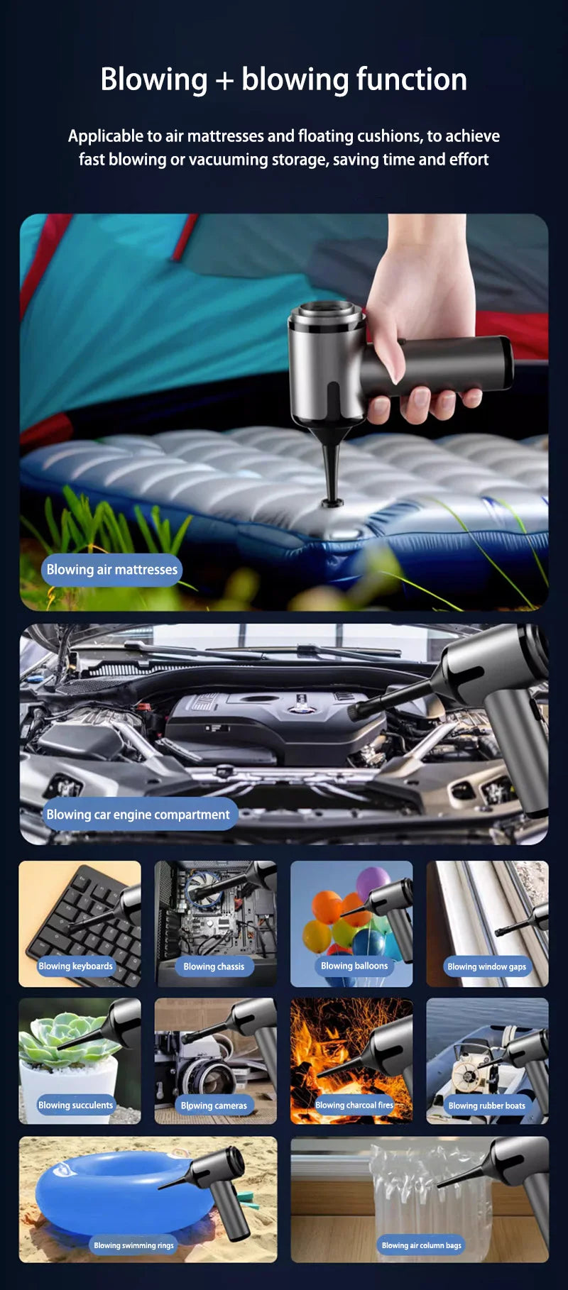 Your All-in-One Cleaning Solution: Powerful 120000PA Handheld Vacuum
