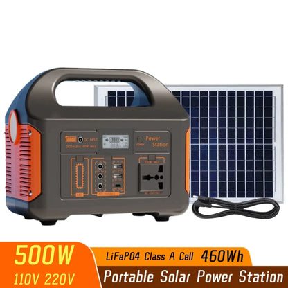 Portable 500W Power Station: The Ultimate 110V/220V Solar Generator for Camping and Home
