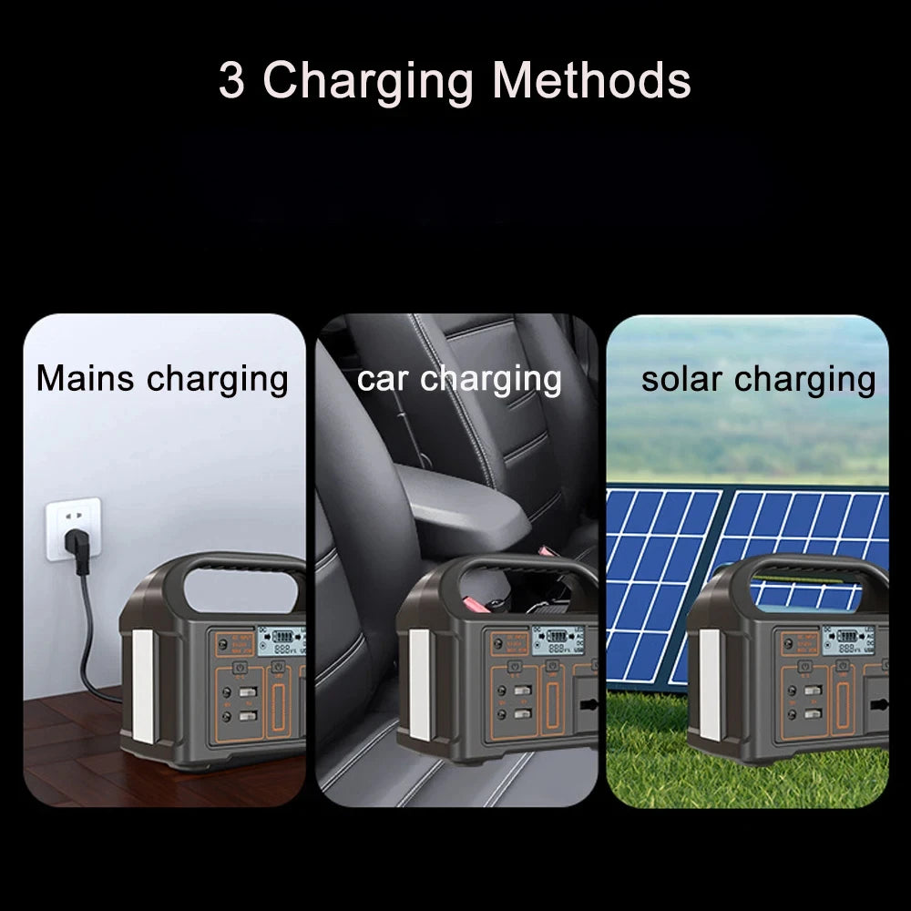 Portable 500W Power Station: The Ultimate 110V/220V Solar Generator for Camping and Home