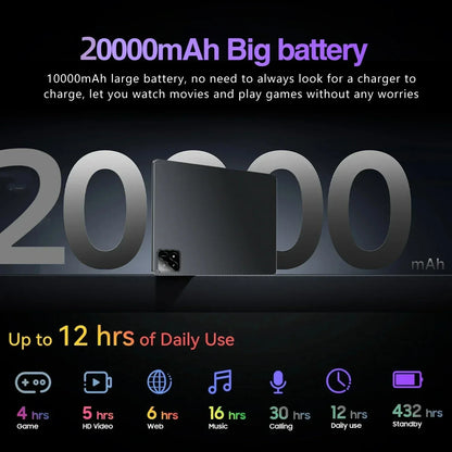 Tab Pad 6S Pro Tablet: Unmatched Performance with 12000mAh Battery and 16GB+1TB Memory