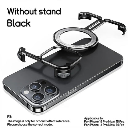 Luxury Aluminum Alloy Frameless Magesafe iPhone Case for iPhone 14 /15 Pro Max