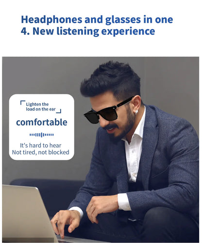 Upgrade Your Audio with 2 In 1 Headset Smart Glasses: Bluetooth, AI Voice, and Waterproof Features