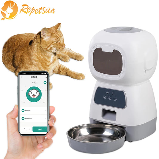 Keep Pets Happy: 3.5L WiFi Smart Swirl Slow Pet Feeder with Voice Recorder