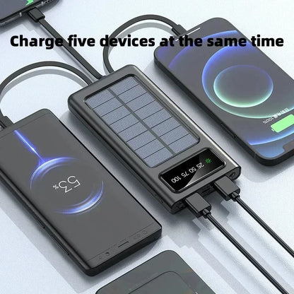 4-in-1 200000mAh Solar Power Bank: Ultimate Fast Charging for Xiaomi & iPhone
