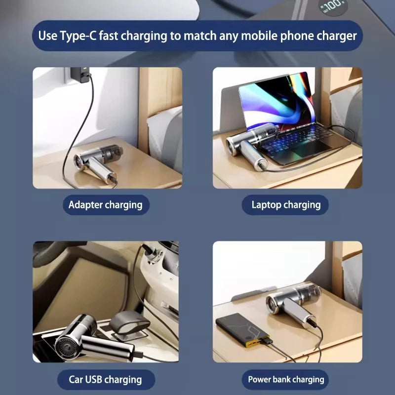 Your All-in-One Cleaning Solution: Powerful 120000PA Handheld Vacuum