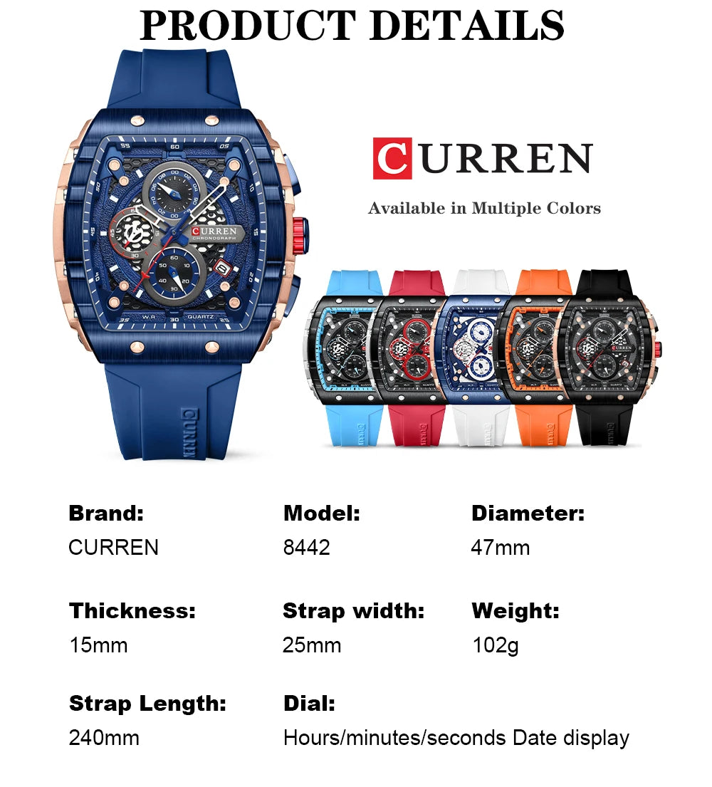 Find the Perfect Men's Luxury Square Quartz Watch: Waterproof & Luminous