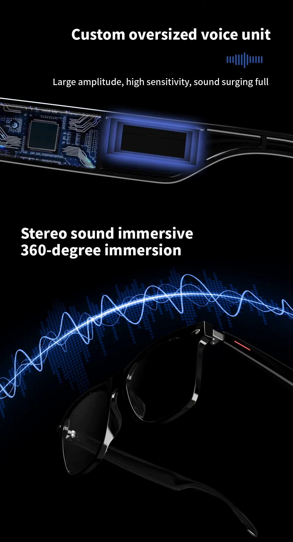 Upgrade Your Audio with 2 In 1 Headset Smart Glasses: Bluetooth, AI Voice, and Waterproof Features