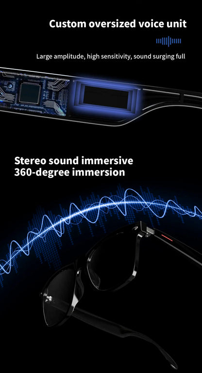 Upgrade Your Audio with 2 In 1 Headset Smart Glasses: Bluetooth, AI Voice, and Waterproof Features