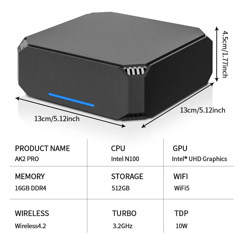 AK2 PLUS MiniPC Review: Intel N100, BT4.2, and Dual Band WiFi5 for Gamers