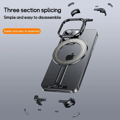 Luxury Aluminum Alloy Frameless Magesafe iPhone Case for iPhone 14 /15 Pro Max
