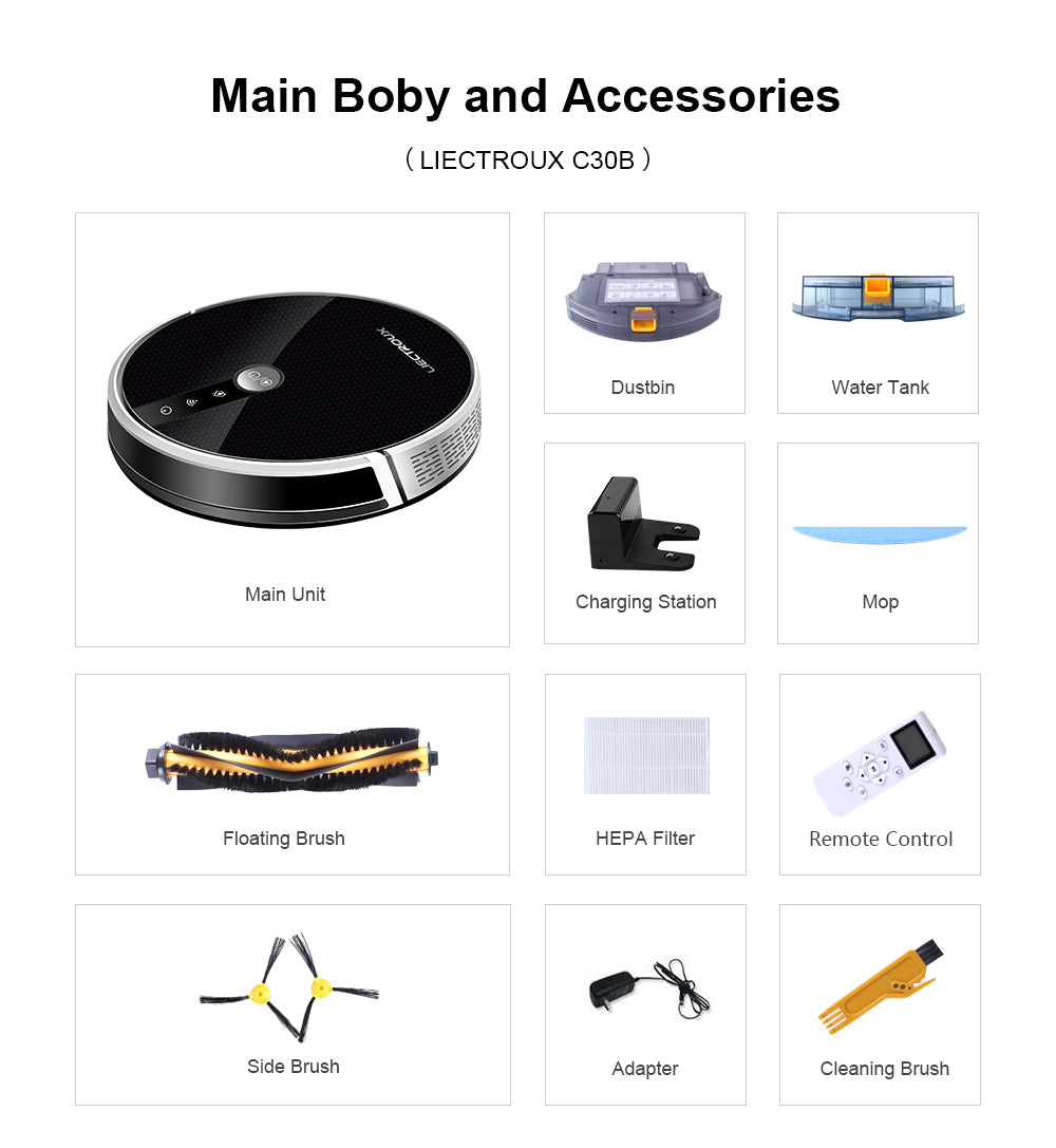 C30B Robot Vacuum Cleaner: Unleash AI Map Navigation and Electric Water Tank Efficiency
