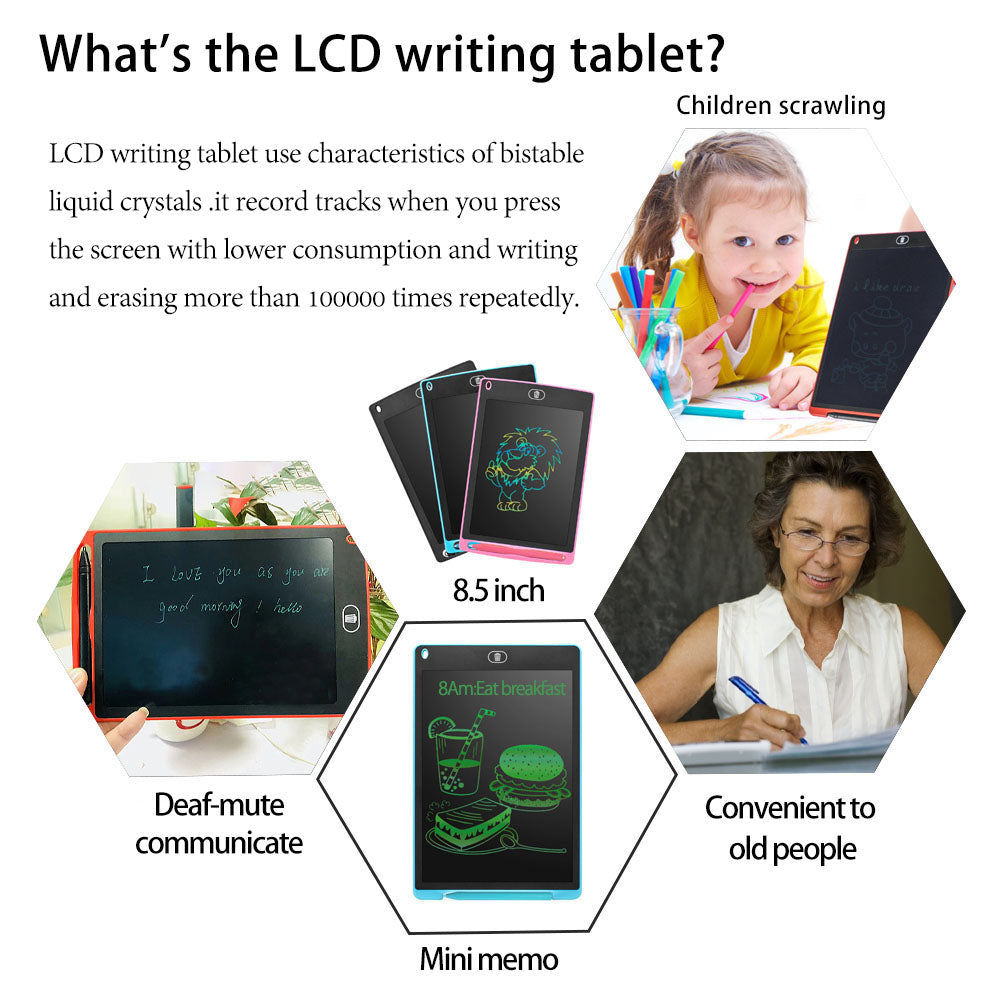 Digital Graphic Toy Tablet -Light Weight Drawing Board with 8.5" LCD Screen Writing for Children between 4 and 12 Age.