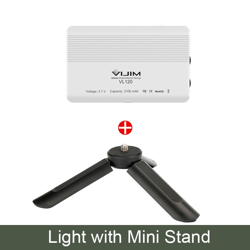 Lampe de studio à intensité variable VIJIM VL120 LED pour caméra vidéo 3200k-6500K 3100mAh 