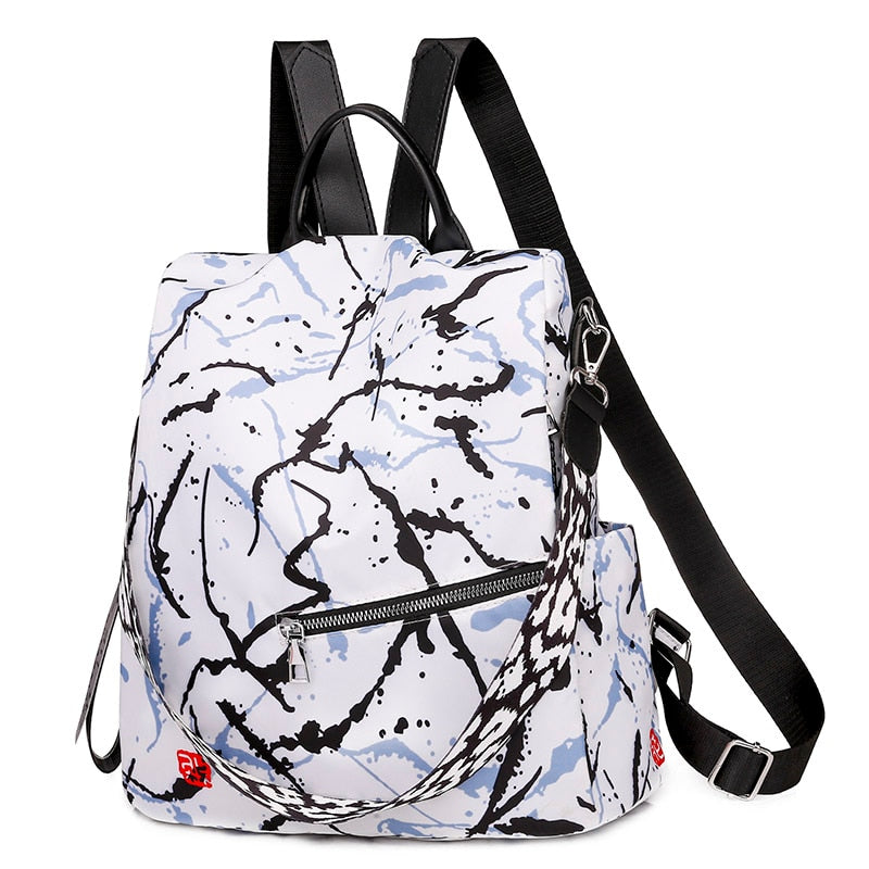 High Quality Women Fashion Anti-theft Waterproof Oxford Print Backpack