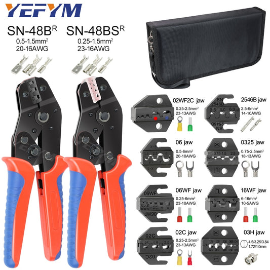 Crimping Pliers Set SN-48BS (=SN-48B+SN-28B) Jaw Kit for 2.8 4.8 6.3 VH3.96/Tube/Insulation Terminals Electrical Clamp Min Tools