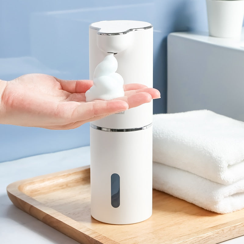 Efficient & Stylish: White Automatic Foam Soap Dispensers with USB Charging