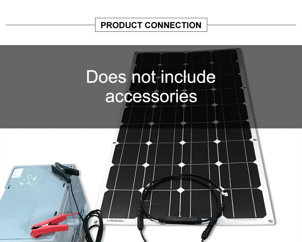 Dokio Waterproof 16V 18V 100W Flexible Monocrystalline Solar Panel For Car, Boat, or Home