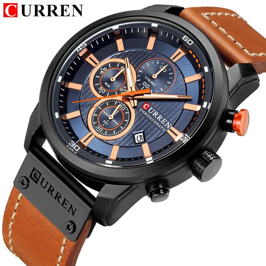 Top Brand CURREN Fashion Date Quartz Luxury Chronograph Sport Men Watches