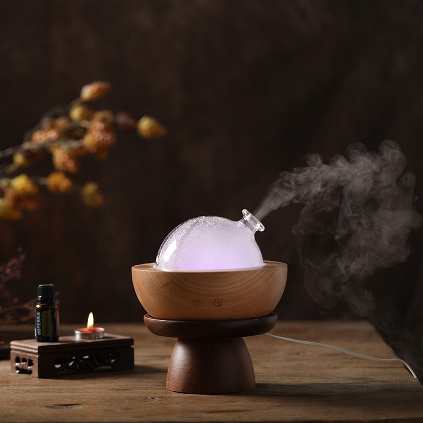 Large Capacity 150ML Bluetooth Wood Humidifier Diffuser Spray Aroma for Household