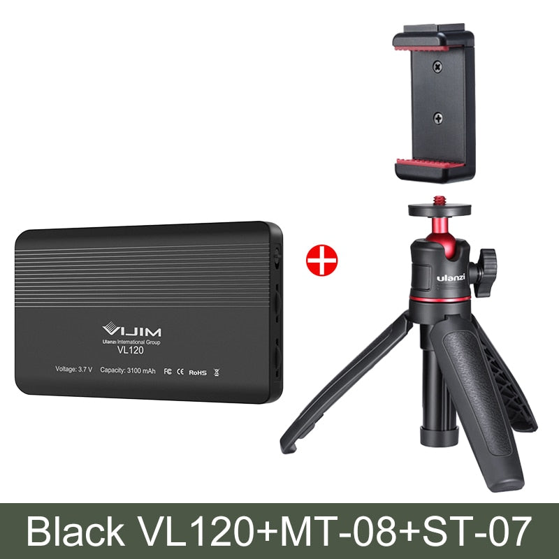 Lampe de studio à intensité variable VIJIM VL120 LED pour caméra vidéo 3200k-6500K 3100mAh 