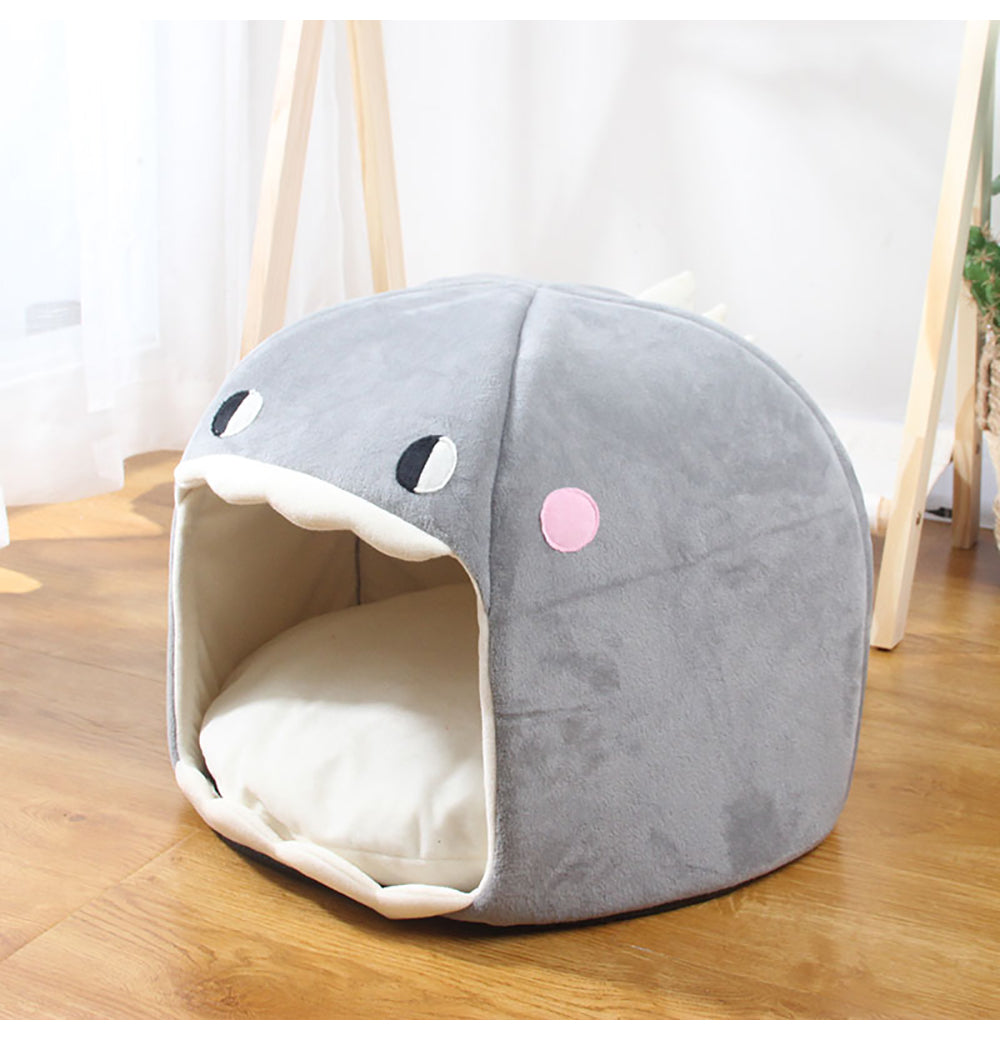 2022 New Shark Shape Design & Cellar Cat Tent House Comfy Bed for Kitten or Cats.