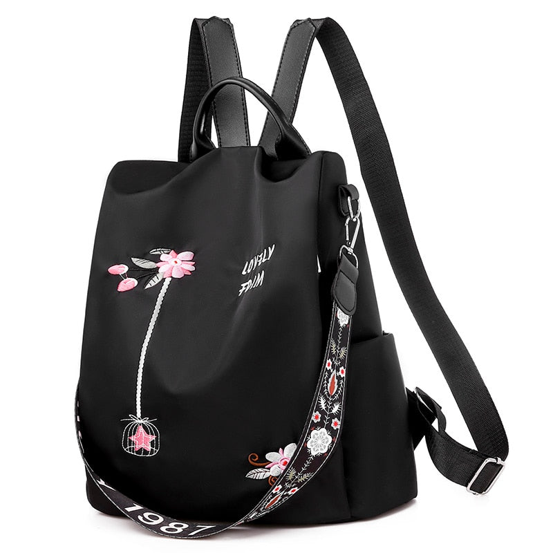 High Quality Women Fashion Anti-theft Waterproof Oxford Print Backpack