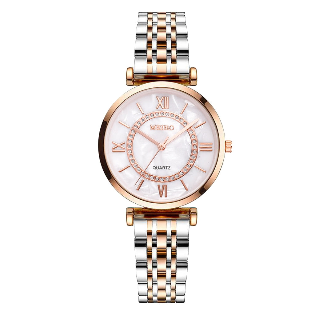 Montre-bracelet à quartz en cristal de mode et de luxe pour femmes Montre Femme Relogio