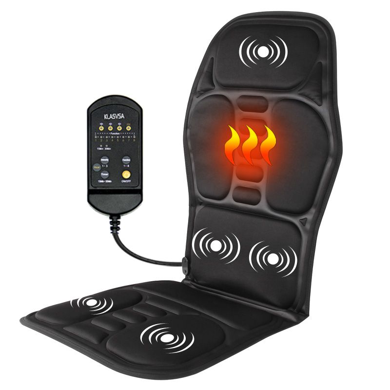 Pain Relief Electric Back Massage Chair Cushion Heating Vibrator for Car, Home, or Office