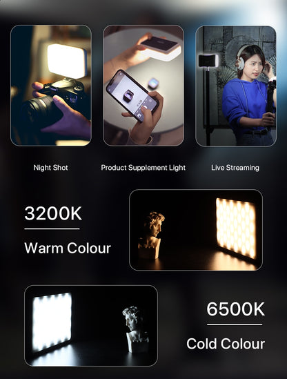 Lampe de studio à intensité variable VIJIM VL120 LED pour caméra vidéo 3200k-6500K 3100mAh 
