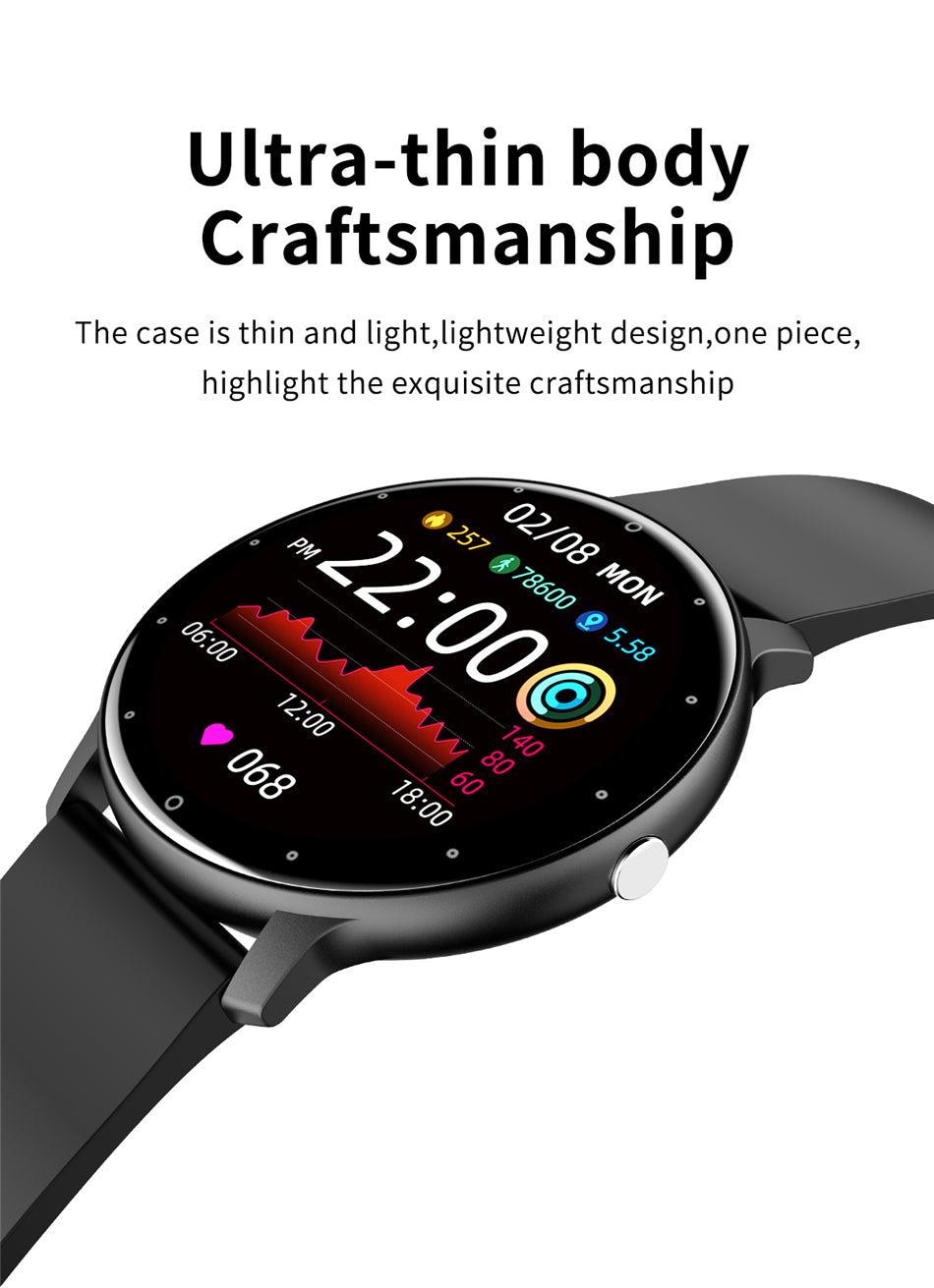 LIGE IP67 Waterproof Men Smart Watch -Full Touch Screen Sport Fitness Bluetooth for iOS or Android