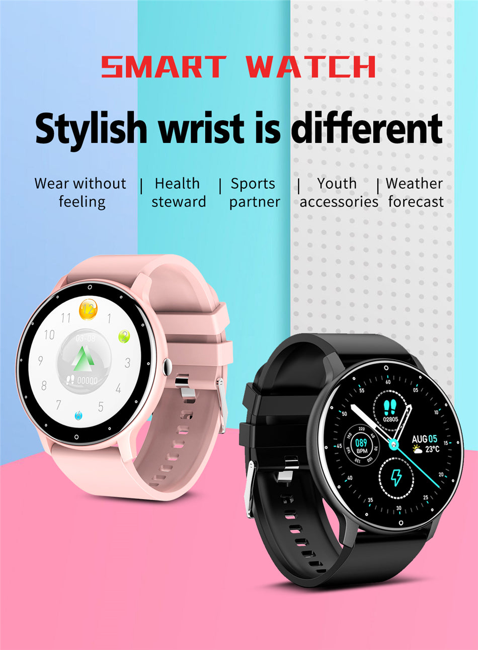 LIGE IP67 Waterproof Men Smart Watch -Full Touch Screen Sport Fitness Bluetooth for iOS or Android