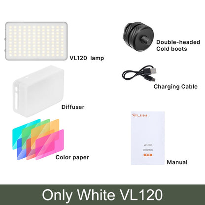 Lampe de studio à intensité variable VIJIM VL120 LED pour caméra vidéo 3200k-6500K 3100mAh 