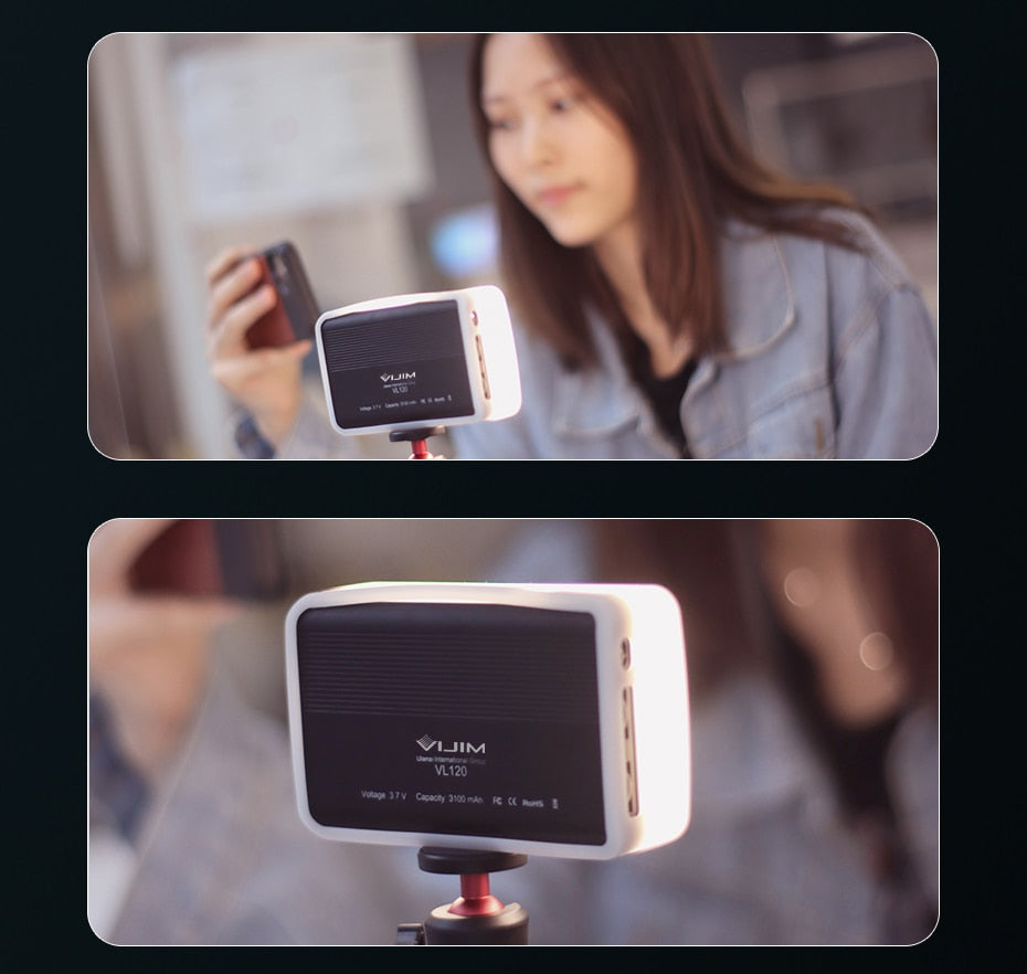 Lampe de studio à intensité variable VIJIM VL120 LED pour caméra vidéo 3200k-6500K 3100mAh 