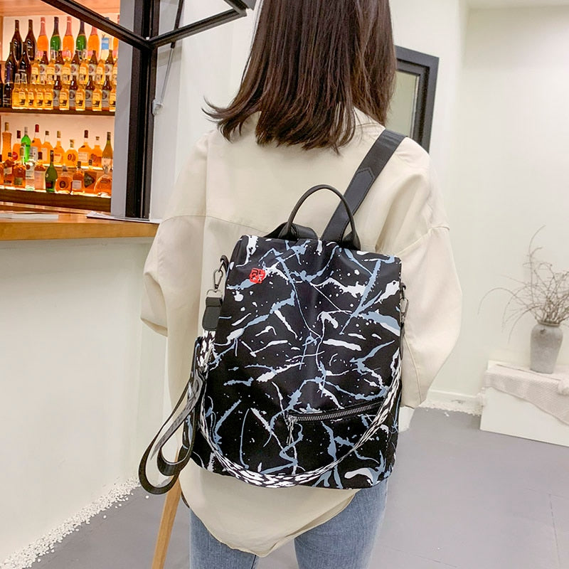 High Quality Women Fashion Anti-theft Waterproof Oxford Print Backpack