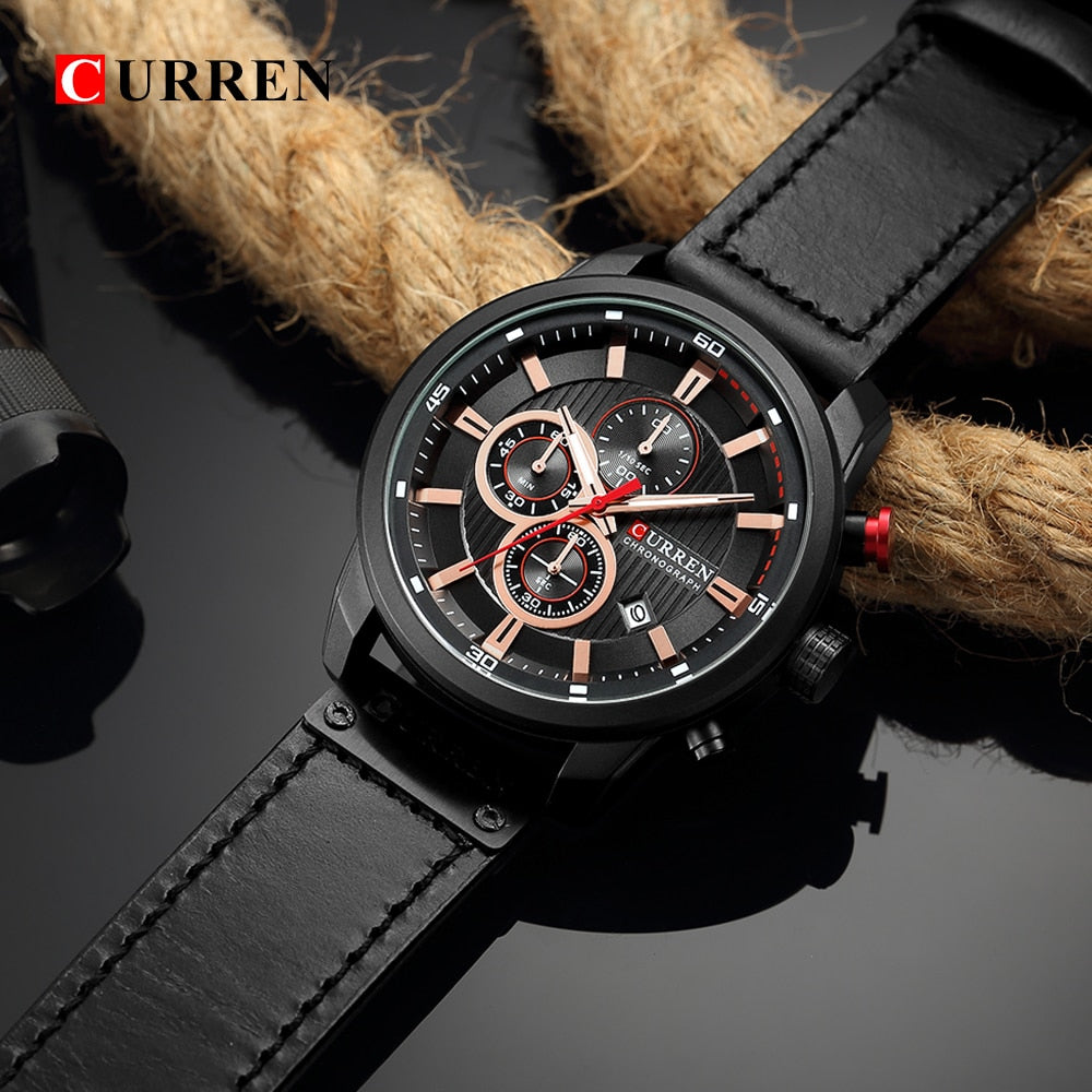 Top Brand CURREN Fashion Date Quartz Luxury Chronograph Sport Men Watches