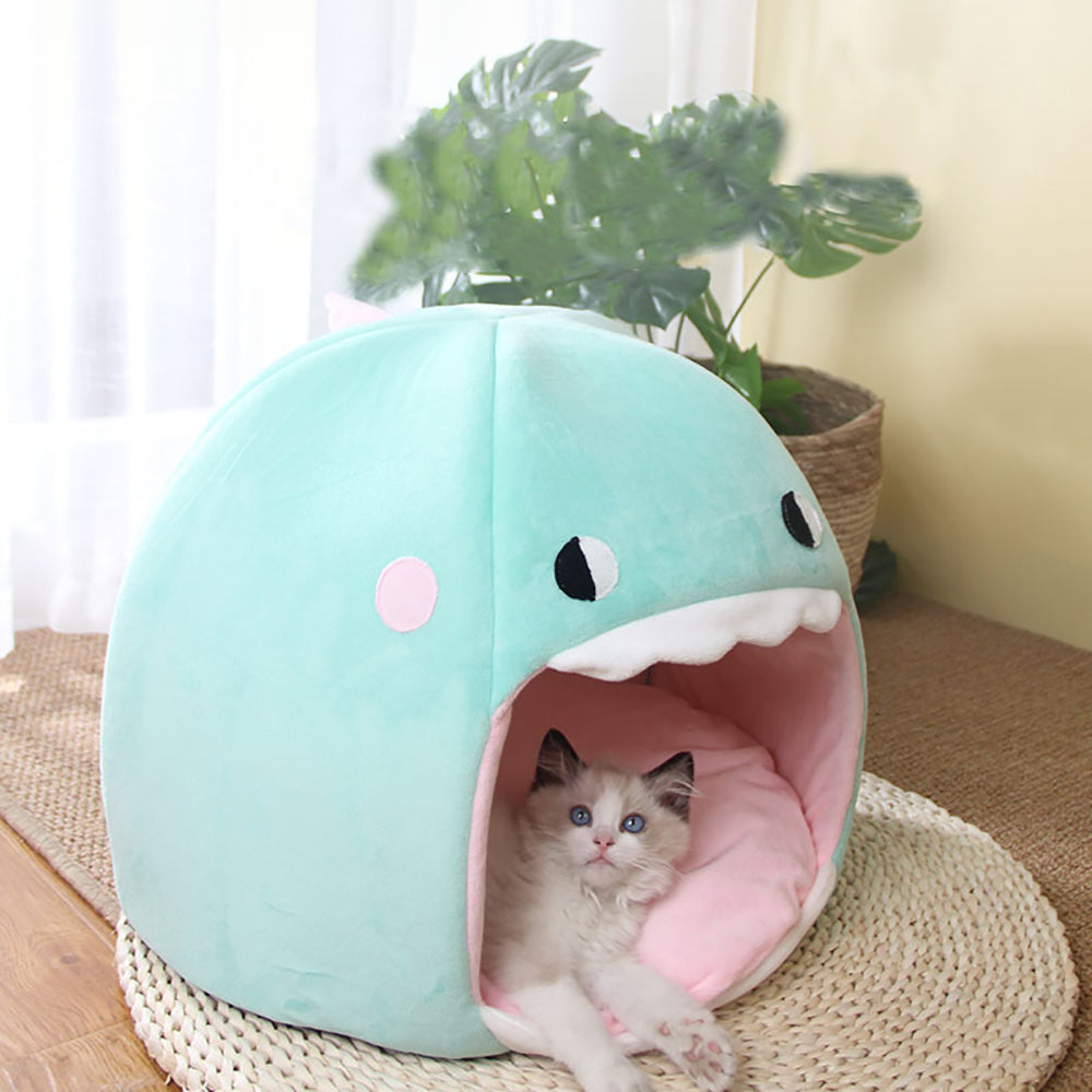 2022 New Shark Shape Design & Cellar Cat Tent House Comfy Bed for Kitten or Cats.