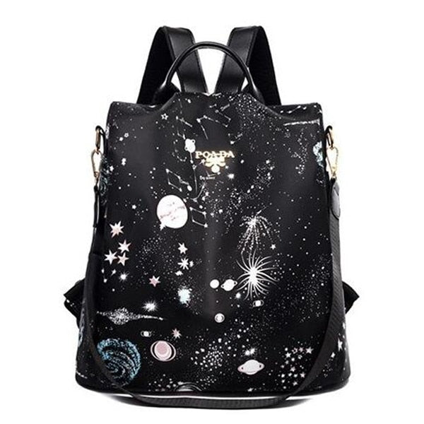 High Quality Women Fashion Anti-theft Waterproof Oxford Print Backpack