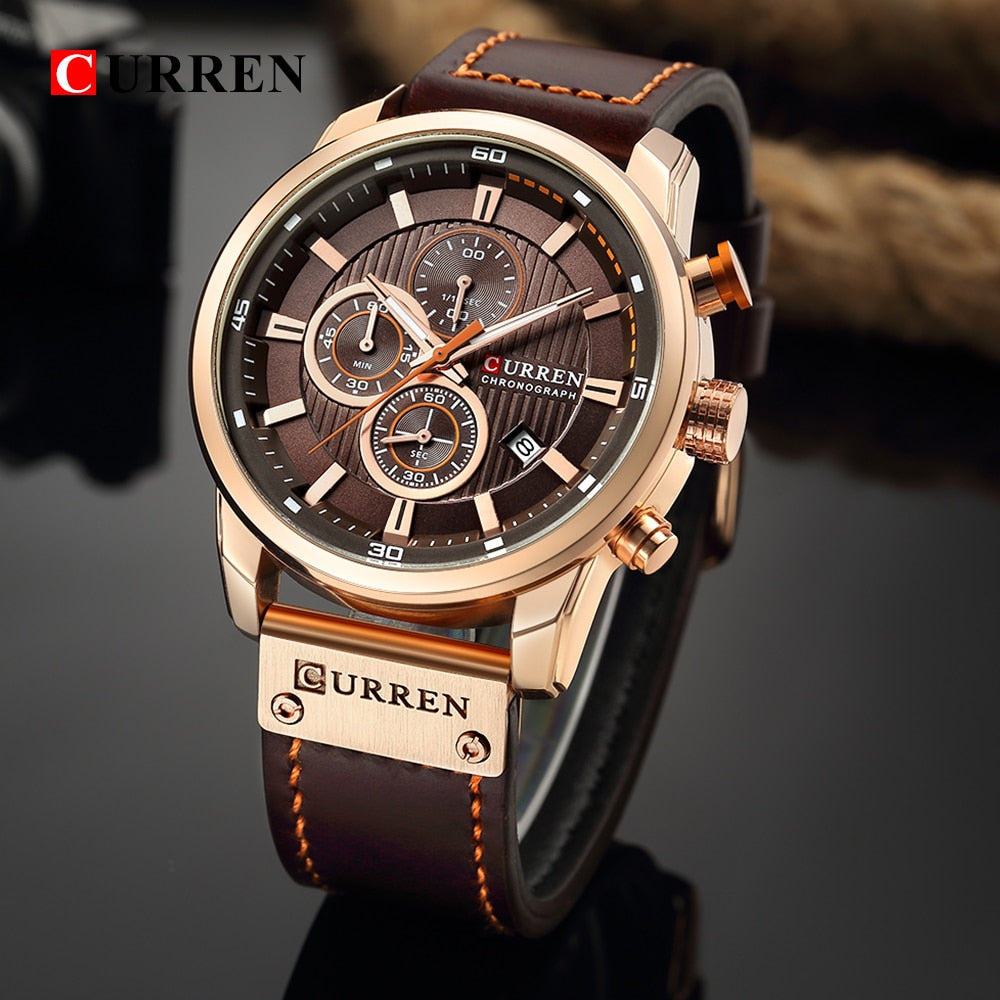 Top Brand CURREN Fashion Date Quartz Luxury Chronograph Sport Men Watches