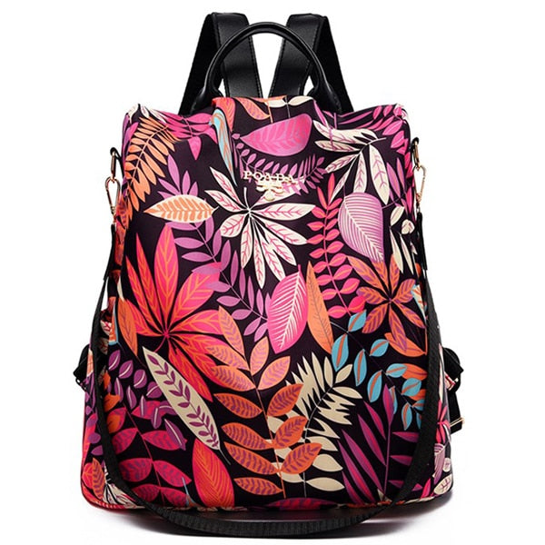 High Quality Women Fashion Anti-theft Waterproof Oxford Print Backpack