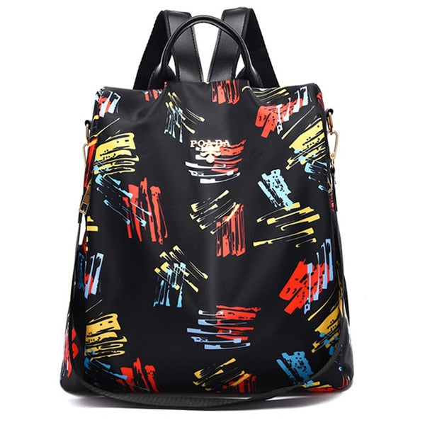 High Quality Women Fashion Anti-theft Waterproof Oxford Print Backpack