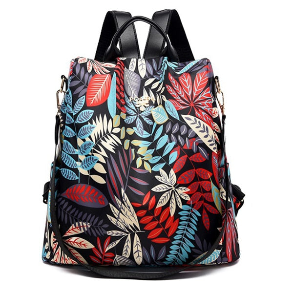 High Quality Women Fashion Anti-theft Waterproof Oxford Print Backpack