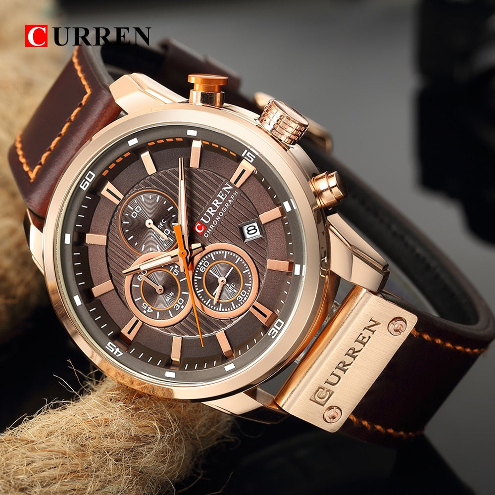 Top Brand CURREN Fashion Date Quartz Luxury Chronograph Sport Men Watches