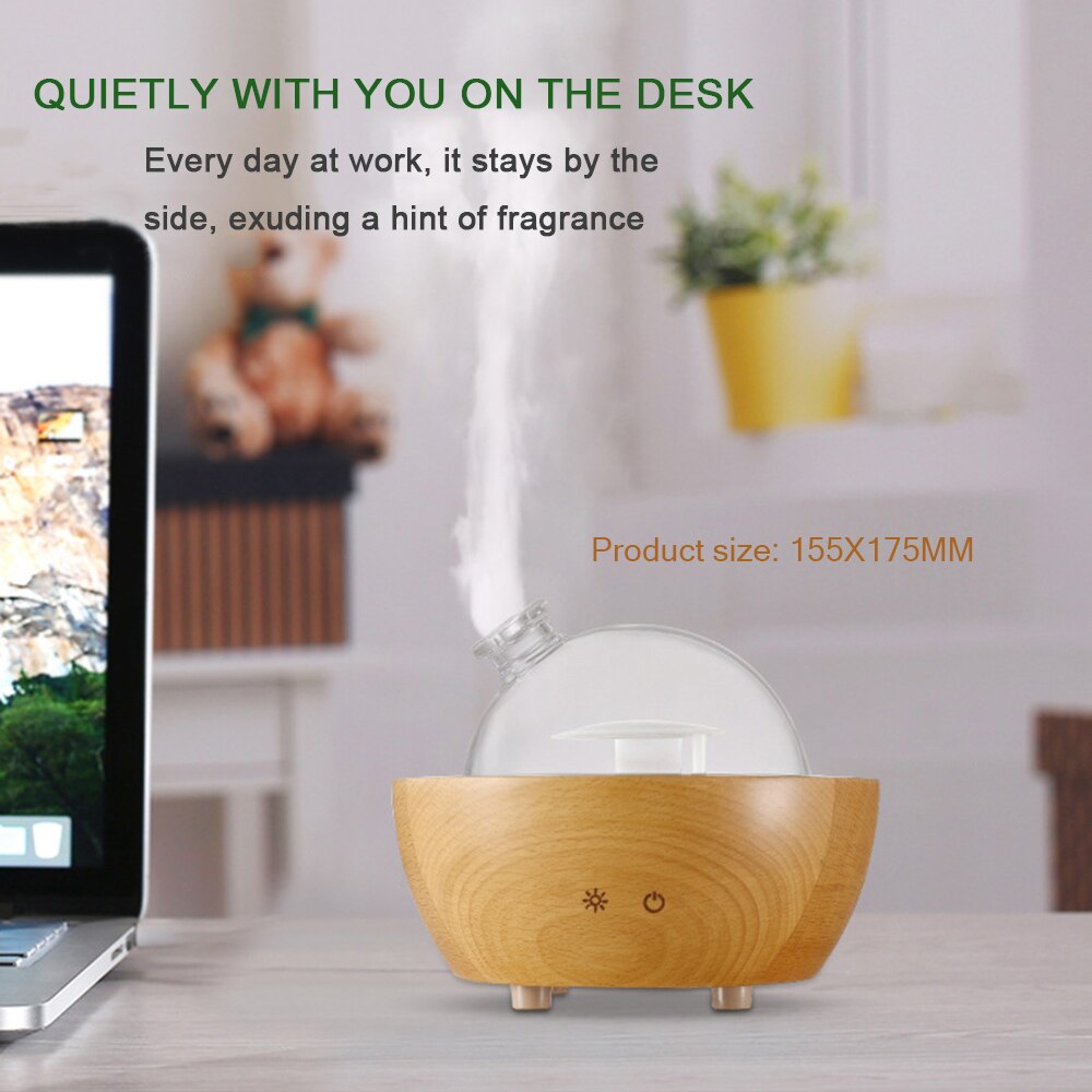 Humidificador difusor de aroma en aerosol de madera con Bluetooth de gran capacidad de 150 ml para el hogar 