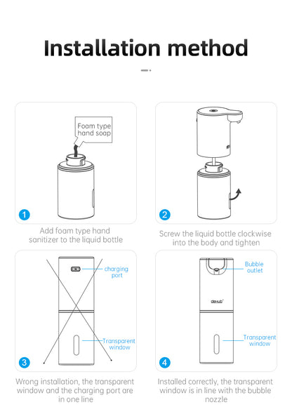 Efficient & Stylish: White Automatic Foam Soap Dispensers with USB Charging