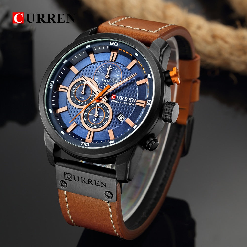 Top Brand CURREN Fashion Date Quartz Luxury Chronograph Sport Men Watches