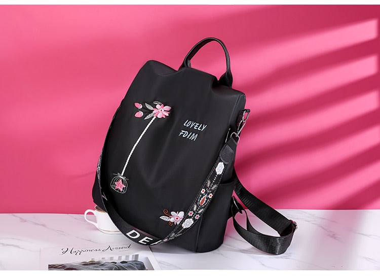 High Quality Women Fashion Anti-theft Waterproof Oxford Print Backpack