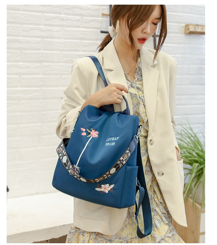 High Quality Women Fashion Anti-theft Waterproof Oxford Print Backpack