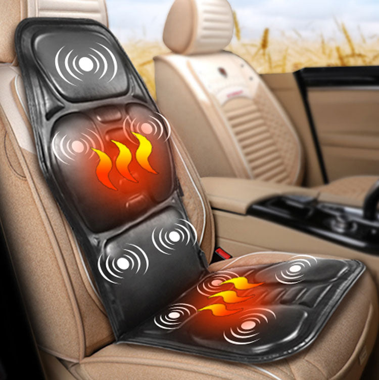 Pain Relief Electric Back Massage Chair Cushion Heating Vibrator for Car, Home, or Office